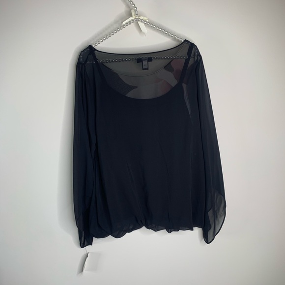 NWT! Alfani Black Floral Blouse - Picture 6 of 7